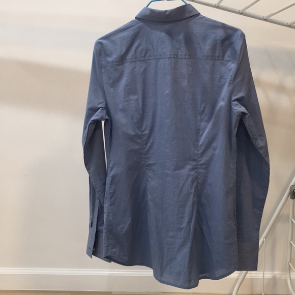 Ann Taylor Blue Collared Long Sleeve Shirt - Picture 2 of 4